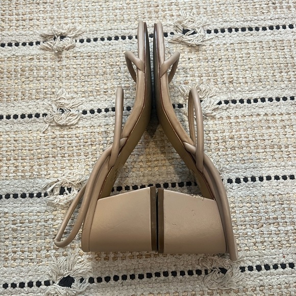 Marc Fisher Beige Strappy Block Heel Sandals - Picture 4 of 5